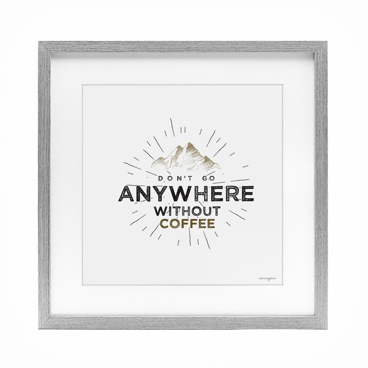 Stupell Industries Don't Go Without Coffee Framed Print Under Glass, design by Seven Trees Design